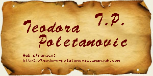 Teodora Poletanović vizit kartica